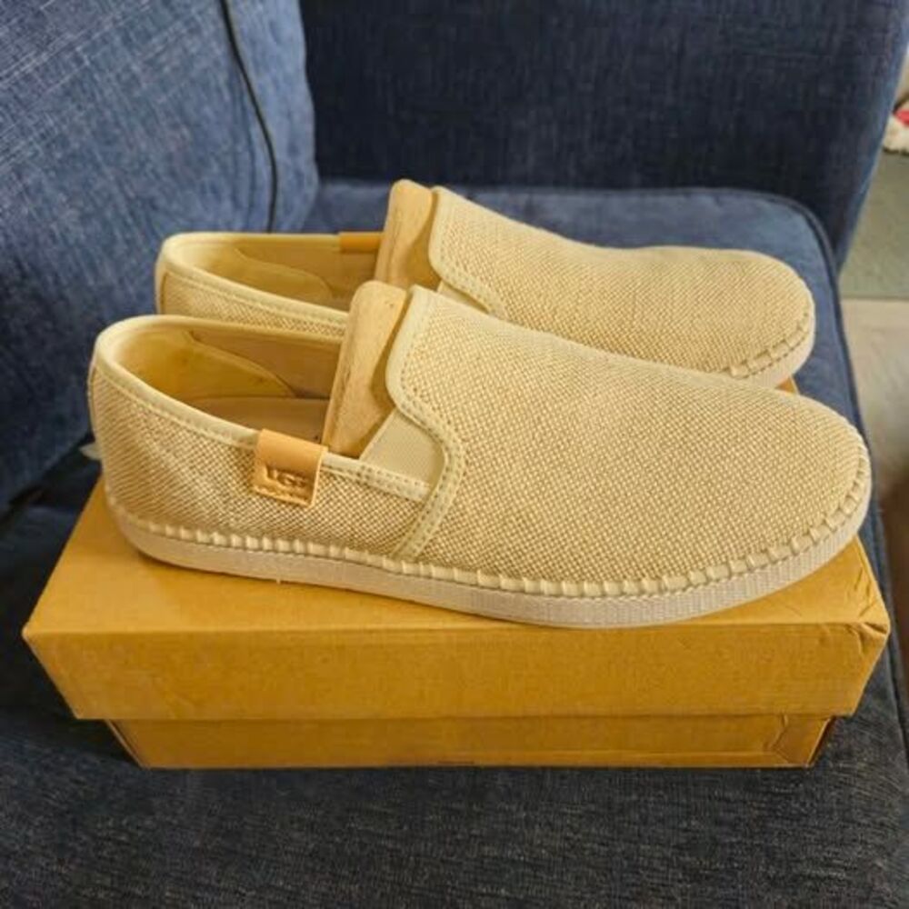 UGG Cali Low Canvas Men’s Slip-On Shoes Size 10 Natural Beige